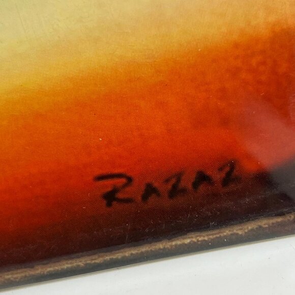 Vintage Cigars Metal Tin Sign Razaz Art High Heel Shoe Wall Decor 12x8 - Picture 3 of 3